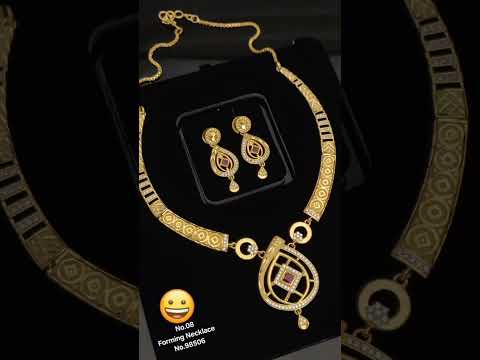 One gram Gold Plated Necklace set ❤️Primium Quality 😍 Beautiful AD Necklace  set #aakarsartjewellery