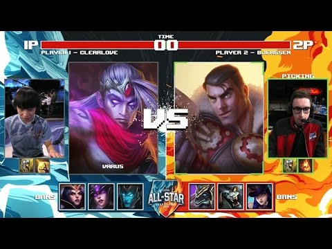 [PLAY] Bjergsen Jayce vs Clearlove Varus | Round of 32 1v1 Tournament All-Stars 2016 | NA vs China