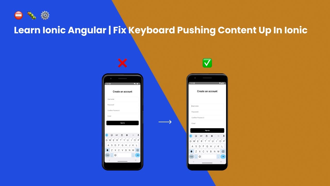 ⛔  🐛  ⚙️ Learn Ionic Angular | Fix Keyboard Pushing Content Up In Ionic
