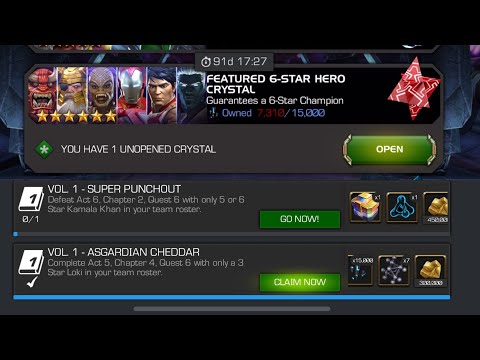 MORE CEO LUCK! Featured 6 Star Crystal Opening! Carina Challenge - Asgardian Cheddar! MCOC