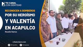 Reconocen a bomberos por su heroísmo y valentía en Acapulco
