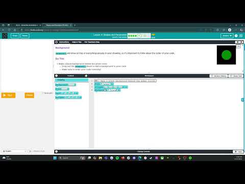 Code.org - CS Discoveries - Unit 3: Interactive Animations & Games: Lesson 4: Level 5