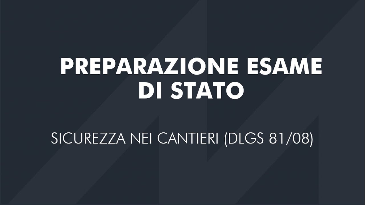 Watch Now Preparazione Esame di Stato Architetti 2021 - Sicurezza (dlgs 81/08) Preparazione Esame di Stato Architetti 2021 - Sicurezza (dlgs 81/08)