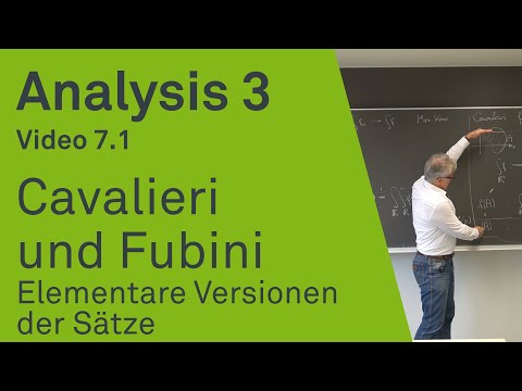Cavalieri und Fubini - Elementare Versionen der Sätze | Analysis 3 | Video 7.1