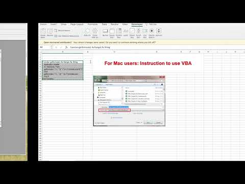 For Mac users: open VBA and user-defined functions