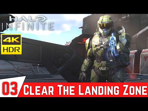 HALO INFINITE Gameplay Walkthrough Part 3 - Clear The Landing Zone [4K 60FPS Xbox Series X]