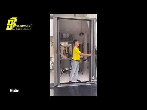 Lắp đặt cửa lưới chống muỗi xếp xích không ray ở cửa đi - Thương hiệu Sagowin