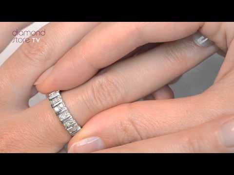 E5209 - 0.5CT Diamond Half Eternity Ring In 9K White Gold