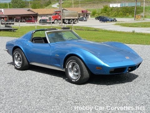 1973 Medium Blue Corvette L82 4spd Stingray T Top For Sale Video