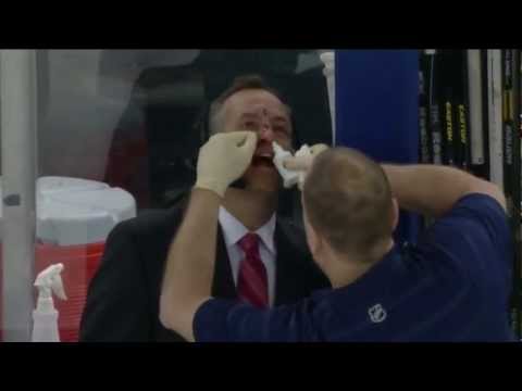 Islanders @ Rangers: MSG's John Giannone Gets Hit By Puck - 2/7/13