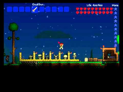 Terraria 1.1.2 Ukázka Zbraní Excalibur