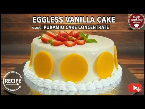 Bakery-Style Eggless Vanilla Cake | small vanilla cake recipe eggless