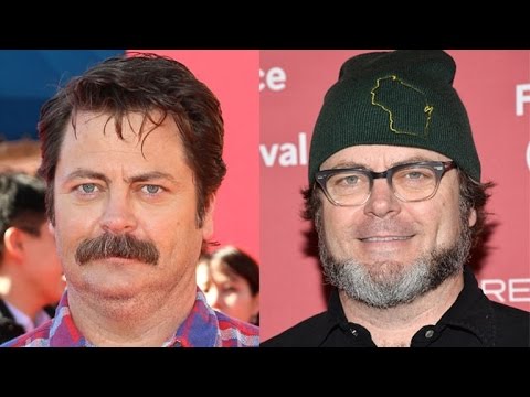Nick Offerman Is Barely Recognizable Without His Mustache