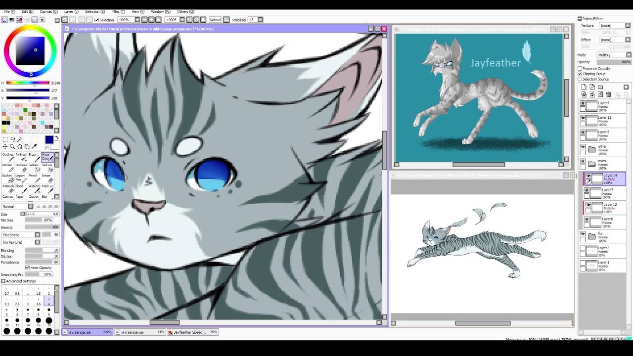 SPEEDPAINT [Warrior Cats] ~Jayfeather~ [PaintToolSai] [HD]