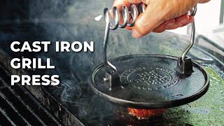 Cast Iron Grill Press for your Big Green Egg