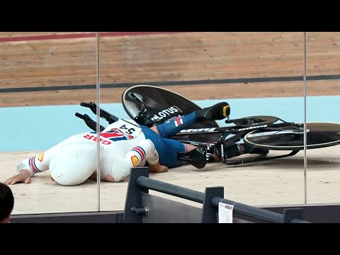 Team GB Olympics star Charlie Tanfield rushed to hospital after horror crash at Cycling World ...