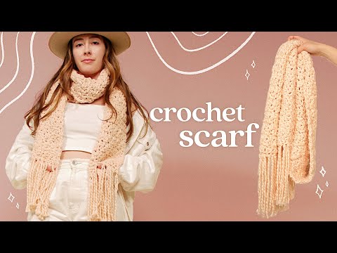 How to Crochet a Chunky Scarf ⁠— Easy for Beginners