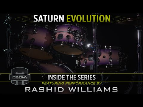 Mapex SE628XBPD Saturn Evolution Birch/Walnut Workhorse 5-Piece 10/12/14/16/22 Drum Kit Set in Iridium Silver Lacquer with Chrome Hardware image 2