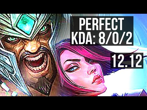 TRYNDAMERE vs FIORA (TOP) | 8/0/2, 6 solo kills, 600+ games, Legendary | KR Master | 12.12