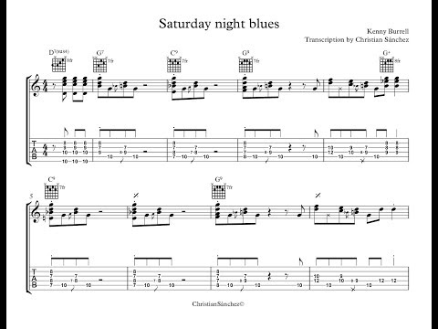Saturday night blues  - Kenny Burrell transcription (Comping + solo)
