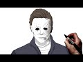 How To Draw Michael Myers Burned Mask Step By Step Halloween