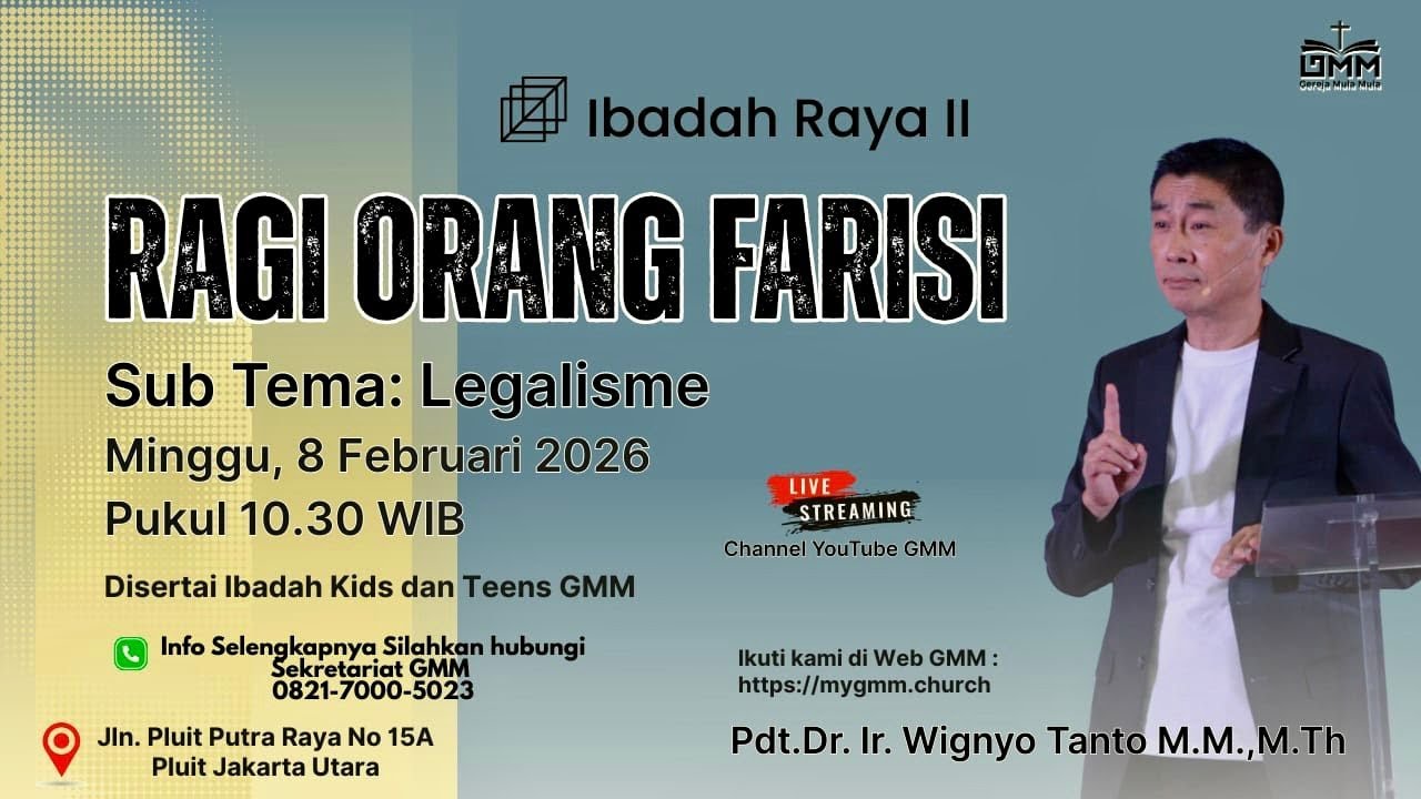 Sesi 2 – RAGI ORANG FARISI: LEGALISME – Pdt. Dr. Ir. Wignyo Tanto, M.M., M.Th. (080226)