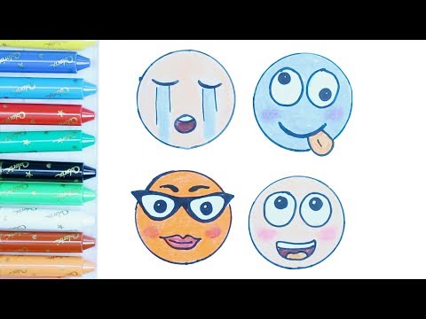 EMOJI Coloring Pages Videos, How To Draw and Color Emoji Faces With Color Pen