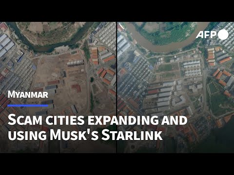 Video Thumbnail: Myanmar scam cities booming despite crackdown - using Musk's Starlink | AFP