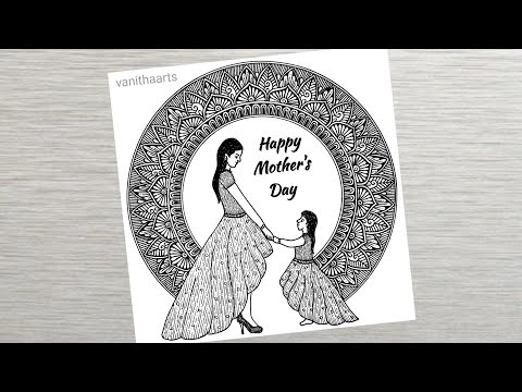 Mother s Day Mandala Art how to draw mandala for beginners Mother s Day Drawing Doodle