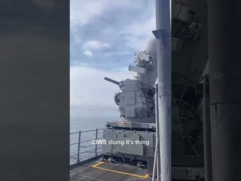 US Navy Phalanx CIWS Firing