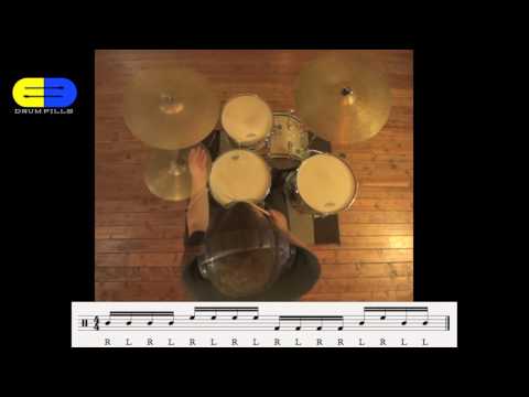 DrumPill #03 - 1 Bar Fill using Single Strokes and Paradiddle