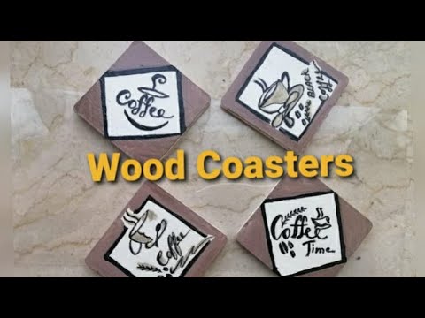 33-Wooden Coaster Painting| How to make a Coffee Trivet| Simple DIY Coasters from scrap wood|