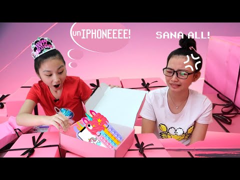 MYSTERY LATE BIRTHDAY GIFTS IN THE PINK BOX PRANK TO AUREA PART 2 | Aurea & Alexa