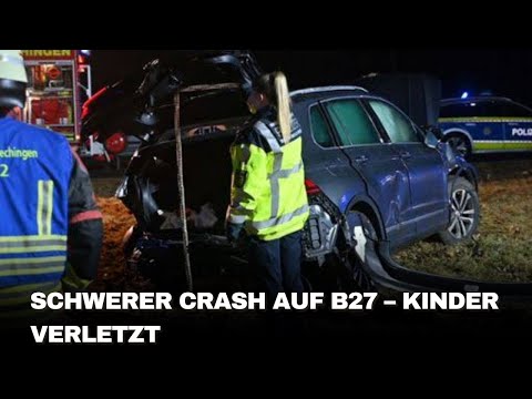 Schwerer Unfall auf B27 bei Hechingen: Mehrere Kinder schwer verletzt