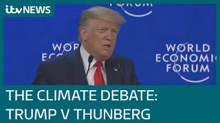 Trump v Thunberg as two deliver contrasting climate change messages at Davos | ITV News