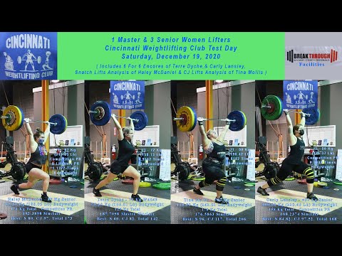 Cincinnati Weightlifting Club Test Day  1 Master 3 Senior Women, Saturday, December 19, 2020