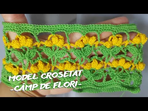 Model crosetat camp de flori - cu schema