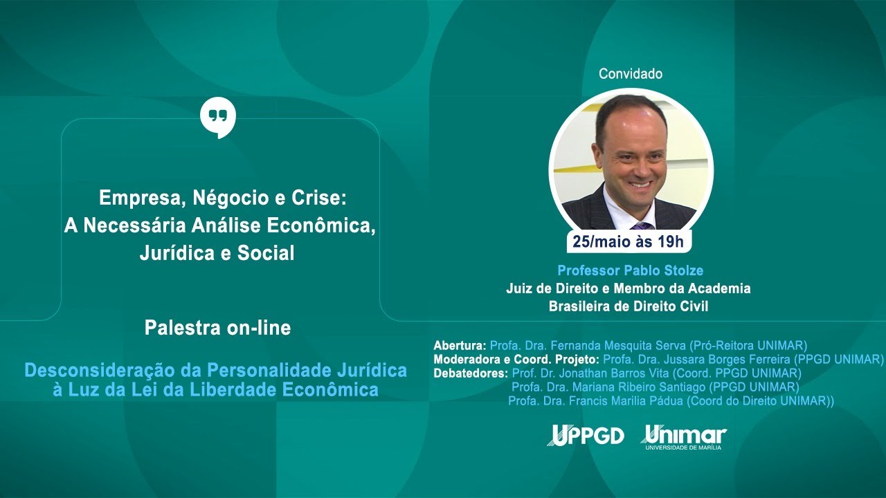 ENC - Desconsideração da Personalidade Jurídica e Lei da Liberdade Econômica - Pablo Stolze