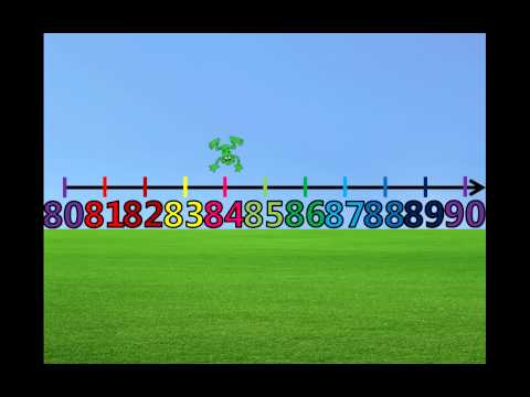 Counting 80 - 90 on the Number Line with Froggy