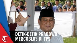 Detik-detik Prabowo Lakukan Pencoblosan