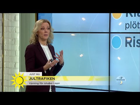 Varning för ishalka i norr – ”Behöver man inte ut på vägarna, så ska man inte” - Nyhetsmorgon (TV4)