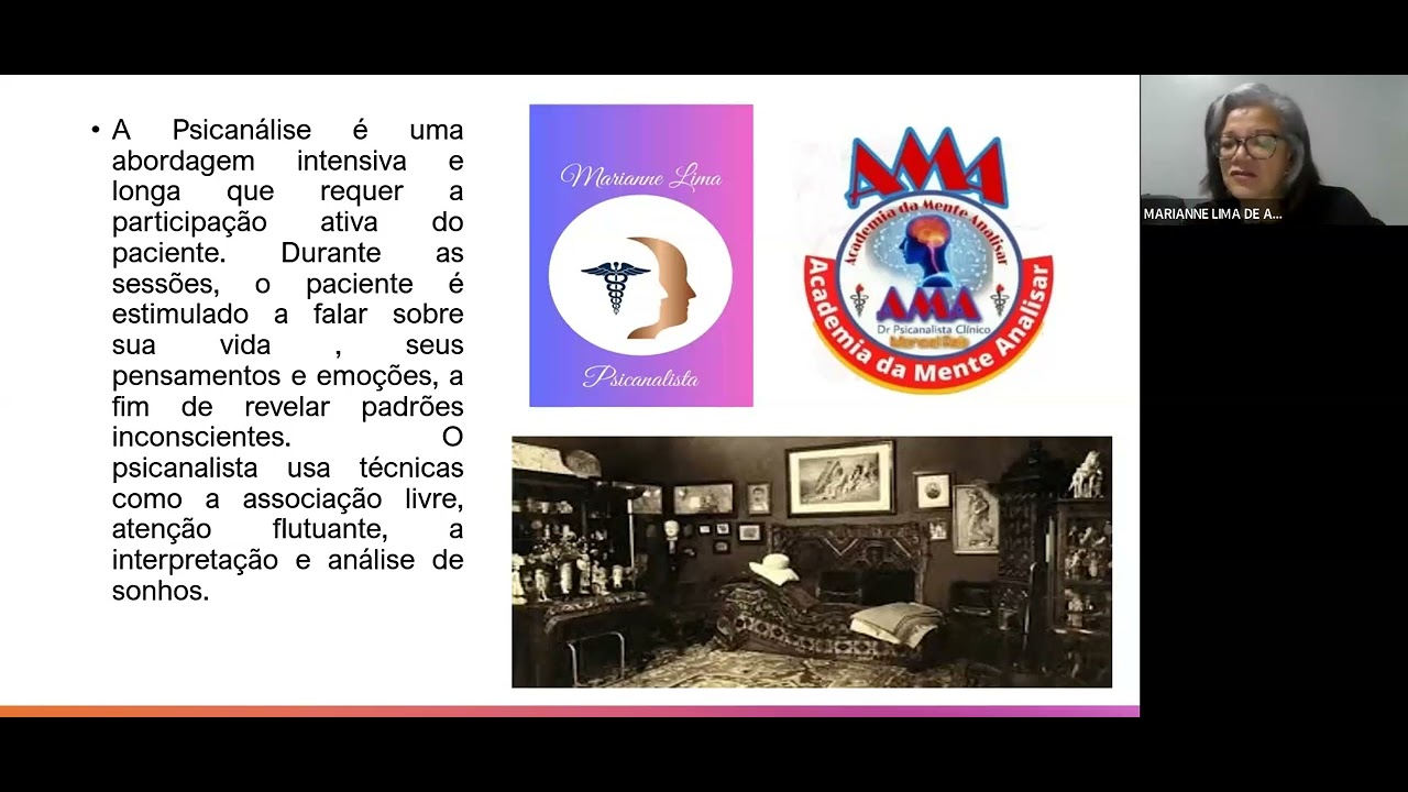 Aula 26 - TÉCNICAS DE FREUD NA PSICANÁLISE/AMA/IMR-BA.