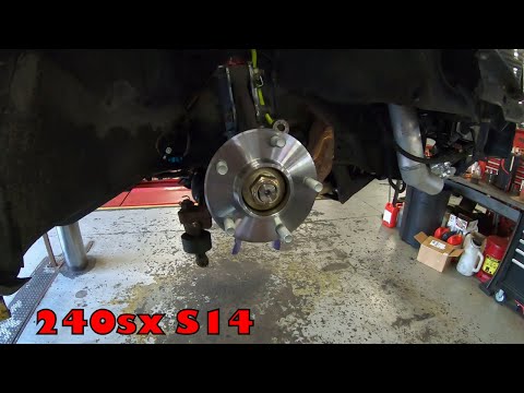 How to install a front wheel bearing and hub on a 240sx s14