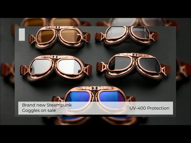 Vídeo relacionado con cailiya Steampunk Gafas Moto,Gafas Aviador Gafas de Piloto de Aviador,Prueba de Viento Cosplay