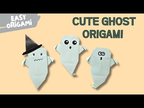 Cute Ghost Origami  Easy Halloween Paper Craft for Kids