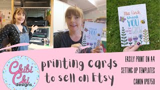 How to print and make greetings cards to sell on Etsy