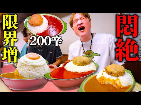 【大食い】大盛り1.5kg超⁉️限界まで『辛さを倍にできる』カレー屋さんで激辛好きが200辛挑んだら大変なことになった…。【ぞうさんパクパク】【シュクリア藤沢】