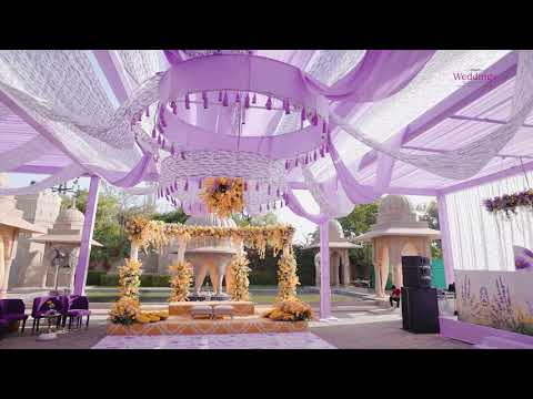 Kepal & Jinal- Haldi Decor at Fairmont #JinKeSang #Lavenderdecor #haldicarnival