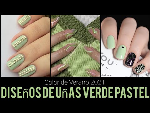 DISEÑOS DE UÑAS VERDE 2021/UÑAS VERDE PASTEL ❤️#NAILGREEN #TENDENCIAUÑAS #UÑASVERANO