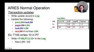 Lecture 20 Part 10 ARIES Logging During Normal Execution